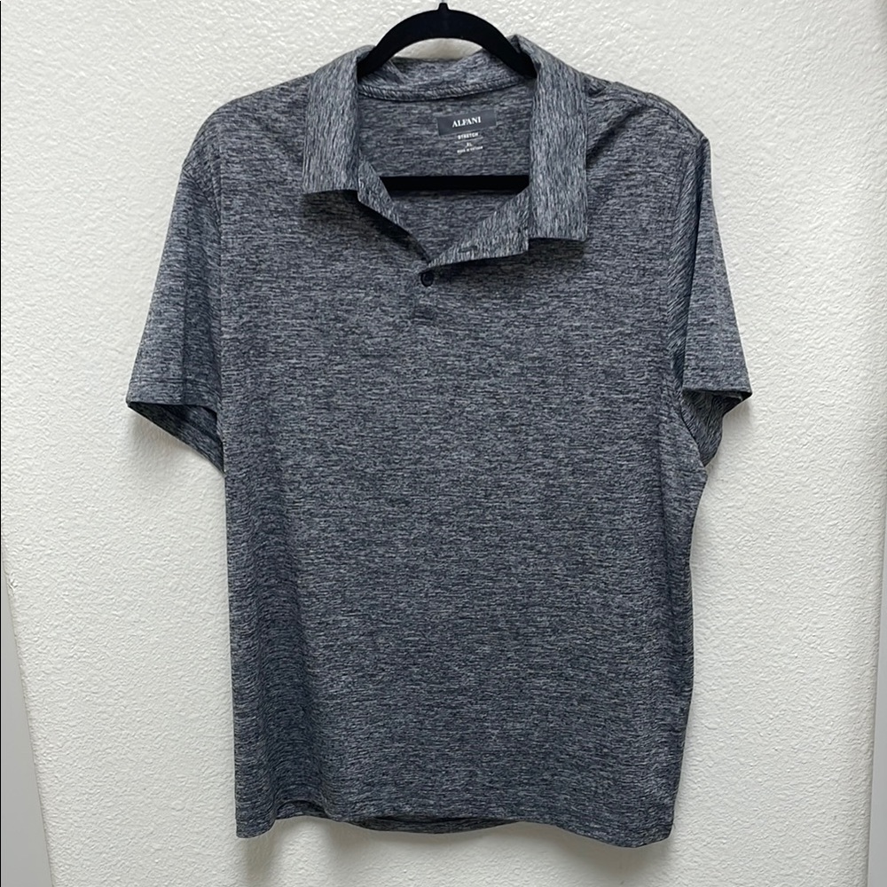 Alfani Heather Gray Polo Shirt Stretch Short Sleeves Men’s XL